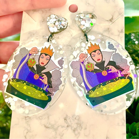 Evil Queen Acrylic Earrings - Picture 1 of 5